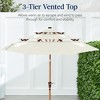 Best Choice Products Woodgrain Pattern 10ft 3-Tier Solar Patio Umbrella w/ 24 LED Lights, Tilt - 4 of 4