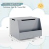 Costway Kids Toy Box Wooden Mobile Toy Storage Organizer with Bookshelf & Lockable Wheels White/Gray - 3 of 4