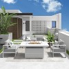Heynemo Aluminum Patio Furniture Set with Fire Pit Table, 4 Piece Metal Outdoor Furniture with Cushions for Backyard - 2 of 4