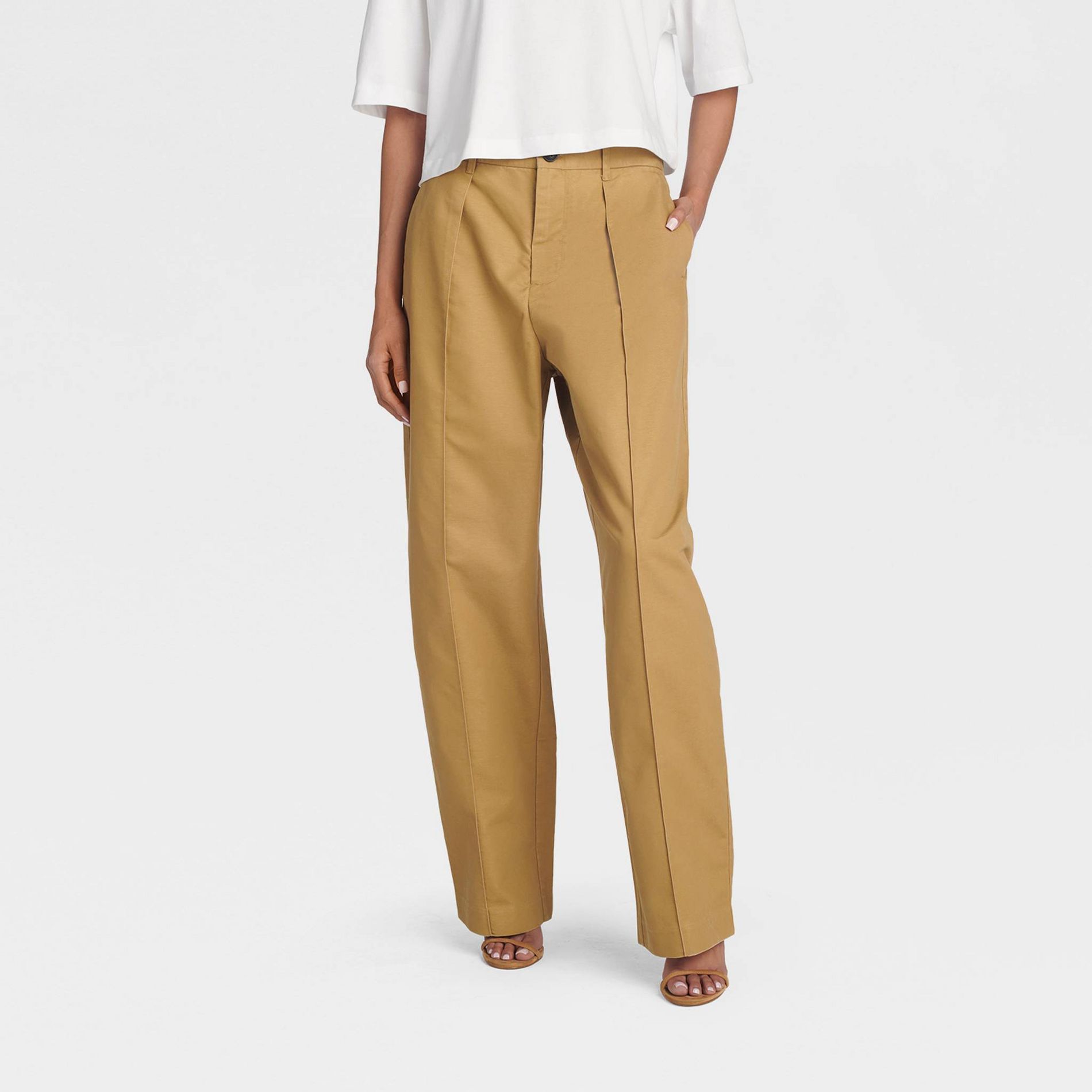 KBB by KAHLANA Women's 'The Barrel Wide Leg Trousers' - Brown