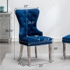 DOMETOUR Dining Chair Contemporary Tufted Velvet Chair with Nailhead Trim Set of 2 - 4 of 4