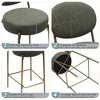 QingMoon Barstools Set of 2, Velvet Counter Height Chairs, Modern Bar Stools with Adjustable Foot Pad and Footrest for Kitchen Island, Pub - 4 of 4