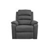 Royal Hampton 36 Inch Manual Recliner Chair, Gray Burlap, Cushioned Seat, Solid Wood - 3 of 4