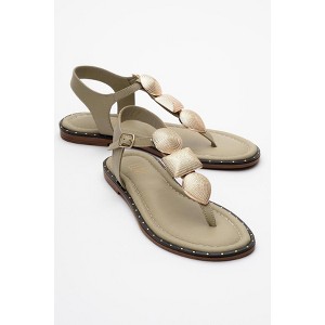 Giulia - Green Leather Flat Sandal (Women) | Forever & Always Shoes - 1 of 4