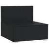 VidaXL Patio Middle Sofa with Cushions Black Poly Rattan - 3 of 4