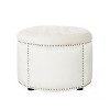 Modern Velvet Upholstered Ottoman,white-Christopher Knight Home - 2 of 4