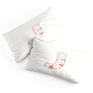 Deny Designs King April Lane Art Fancy Bow Monogram J Microfiber Printed Pillow Sham - 1 of 3