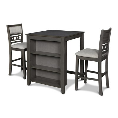 New Classic Furniture,Gia Solid Wood Counter Table 2 Chairs In Gray