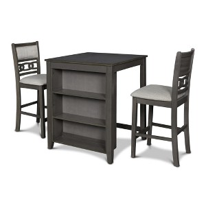 New Classic Furniture,Gia Solid Wood Counter Table 2 Chairs In Gray - 1 of 4