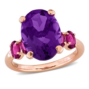 EVERLY JEWELRY | Rose Plated Sterling Silver 6 CT TGW Amethyst Rhodolite Fashion Ring - 1 of 4