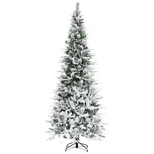 9' Unlit Snow Flocked Pine Artificial Christmas Tree with Realistic Branches and 1159 Tips - 1 of 4