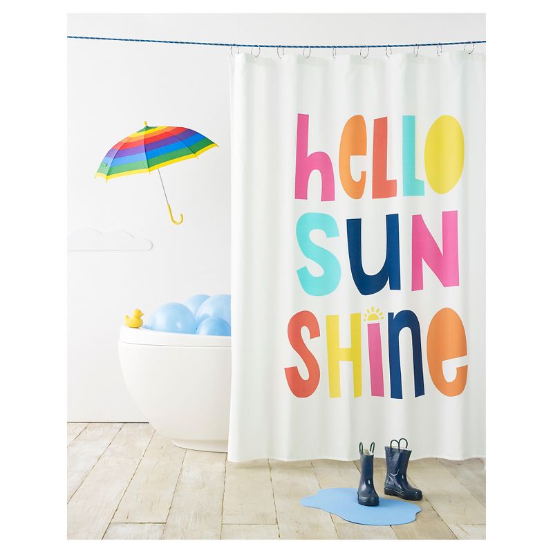 Hello Sunshine Shower Curtain White - Pillowfort&#8482;, 1 of 3