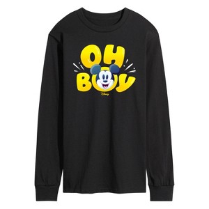 Men's - Disney - Oh Boy Mickey Face Long Sleeve Graphic T-Shirt - 1 of 4