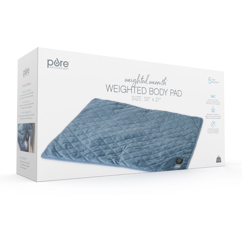 Pure Enrichment WeightedWarmth 2-in-1 Weighted Body Pad with Warmer, 6lbs - 32&#34;x21&#34;- Blue, 6 of 11