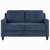 Royal Hampton Loveseat, Track Armrest, 58 Inch, Blue Fabric w Tufted Backrest - 2 of 4
