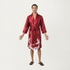Anna-Kaci Men's Satin Robe with Shawl Collar Waist Tie and Front Pockets - 3 of 4