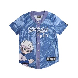 Hunter X Hunter Killua Zoldyck Short Sleeve Blue Baseball Jersey - 1 of 4