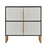 42'' White Accent Storage Cabinet with 4 Doors and Metal Base, Modern Sideboard Buffet or Coffee Bar Decorative Cabinet for Kitchen -Maison Boucle - 4 of 4