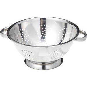 Heavy Duty Stainless Steel Colander 5 Qt | Easy Grip Handles | Self-Draining Base | Mirror Polished - 1 of 4