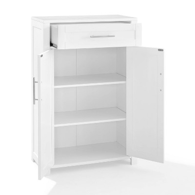 White Shaker-Style Living Room Cabinet with Adjustable Shelving