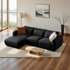 MYINDA 102'' Modular Sectional Couch, Lambswool 4 Seater Upholstered Sofa - Removable Ottoman for Small Spaces, Living Room Bedroom Office - 3 of 4