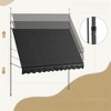 VisioGear 118" Retractable Awning, Non-Screw Outdoor Sun Shade Shelter with Support Pole Stand for Backyard, Black, 118.1"*47.2"*118.1" - 4 of 4
