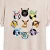 Women's - Pokémon - Eevee Evolution Circle Oversized Graphic T-Shirt - 2 of 4