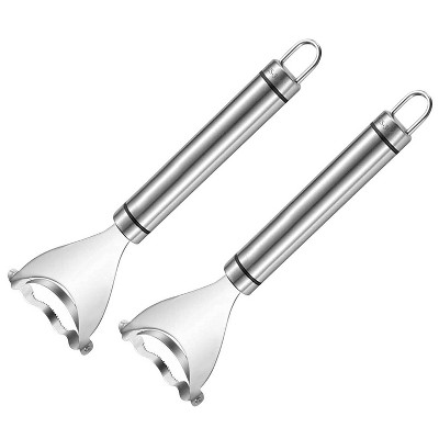 iMountek"2Pcs Stainless Steel Corn Cob Peelers, One-Step Corn Kerneler Remover & Kitchen Slicer Tool"Silver