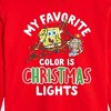 SpongeBob SquarePants My Favorite Color Is Christmas Lights Cropped Long Sleeve T-Shirt - Red - Large - 2 of 3