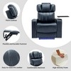 PU Leather Power Recliner with Bluetooth Speaker, LED Lights, USB Ports, Cooling Cup Holder and Swivel Tray for Home Theater Seating - 3 of 4