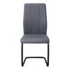 Monarch Specialties Dining Chair Set Of 2 Side Upholstered Kitchen Dining Room Pu Leather Look Metal Grey Black Contemporary Modern - 3 of 4