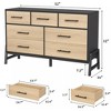 52" Wide 7 Dresser for Bedroom, with Storage Freestanding, Wooden Closet Dresser Storage Dresser Chest for Living Room, Bedroom, Oak - 4 of 4