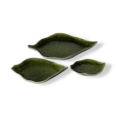 tagltd Leaf Dish Set Of 3 Dinnerware Serving Plate