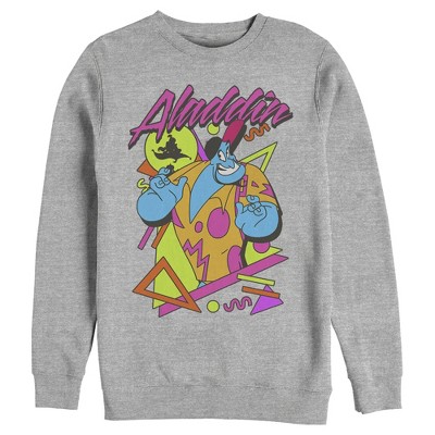 Aladdin Mens Aladdin Genie Slim Fit Long Sleeve Crew Graphic Sweatshirt - Gray Small