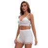 INSPIRE CHIC Women's Lace Trim Ice Silk Mid-Waisted Loose Slip Shorts Light and Breathable Comfort Boyshorts - 4 of 4