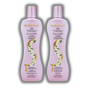 Biosilk Therapy Irresistible Shampoo & Conditioner Jasmine & Honey Scent (12 oz LARGE SIZE) DUO SET - For Frizz Control, Strengthens - 1 of 2