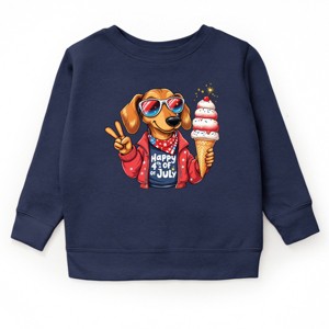 The Juniper Shop Patriotic Dog Ice Cream Youth Sweatshirt - S - Navy - 1 of 4
