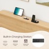 Brafabhome Accent Fluted Bed Frame with Charging Station Headboard, Wooden Platform Bed Frame with 2 Storage Drawers for Bedroom, No Box Spring Needed - 3 of 4