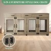 Dog Crate Furniture with Storage, Indoor Wooden Dog Kennels, with Drawers and Dividers, Double Dog Crate Furniture, Side Table Dog Crates - 3 of 4