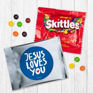 12ct Vacation Bible School Party Favors Skittles Religious Candy Faith on Fire by Just Candy - 1 of 2