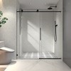 NicBex Shower Door 63"H Frameless 1 Fixed and 1 Shifted Shower Doors 304 Stainless Steel with Adjustable Soft Closing Function, Brushed Gold - 4 of 4