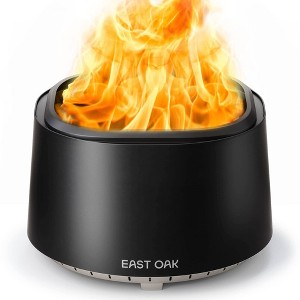 East Oak 29" Smokeless Round Outdoor Fire Pit Black: Rust-Resistant, Heat-Resistant, Easy Ash Removal - 1 of 4
