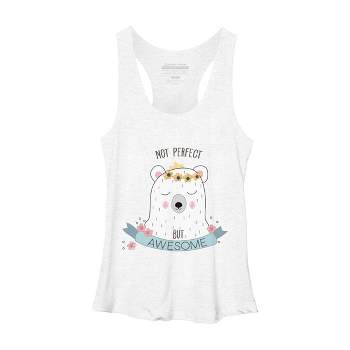 Design By Humans Not Perfect But Awesome Polar Bear By Racerback Tank Top