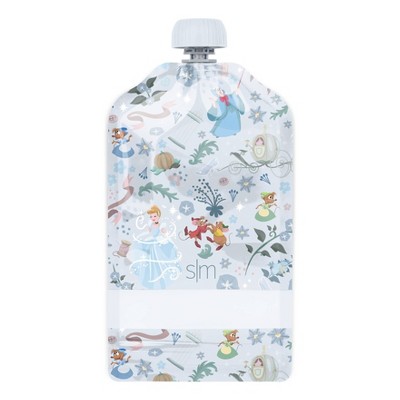 Disney Princesses 20 pack Kids Food Pouches - Simple Modern: Reusable; Refillable Off-White Storage Bags, 5oz Capacity