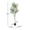 Maggift Artificial Plant Artificial Eucalyptus Leaves Bonsai Indoor Floor Greenery Potted Real Touch Decorative Black Pot, Green, 33.5"*25.5"*78.5" - 3 of 4
