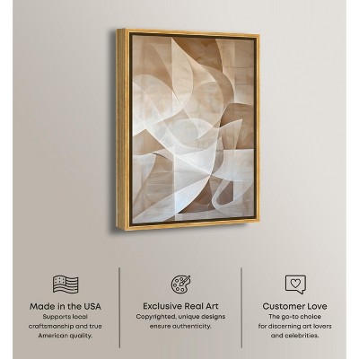 Scattered Thoughts Gold Framed Abstract Canvas Wall Art, 21" x 31"