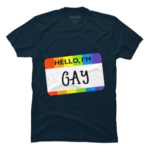 Adult Design By Humans Hello I'm Name Tag Rainbow Pride By MINHMINH T-Shirt - 1 of 2