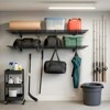 2-Pack Garage Wall Shelves,Heavy Duty Floating Shelves, 150 Lbs Load Capacity Wall Mounted Garage Tool Organizer, Ideal for Shed, Black - 2 of 4