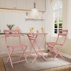 homfan 3-Piece Outdoor Bistro Set - Small Iron Patio Table & 2 Chairs, Cafe Dining Set for Balcony, Garden, Apartment, All-Weather Bistro Furniture - 2 of 4