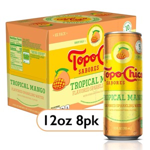Topo Chico Sabores Tropical Mango Flavored Sparkling Water - 8pk/12 fl oz Cans - 1 of 4